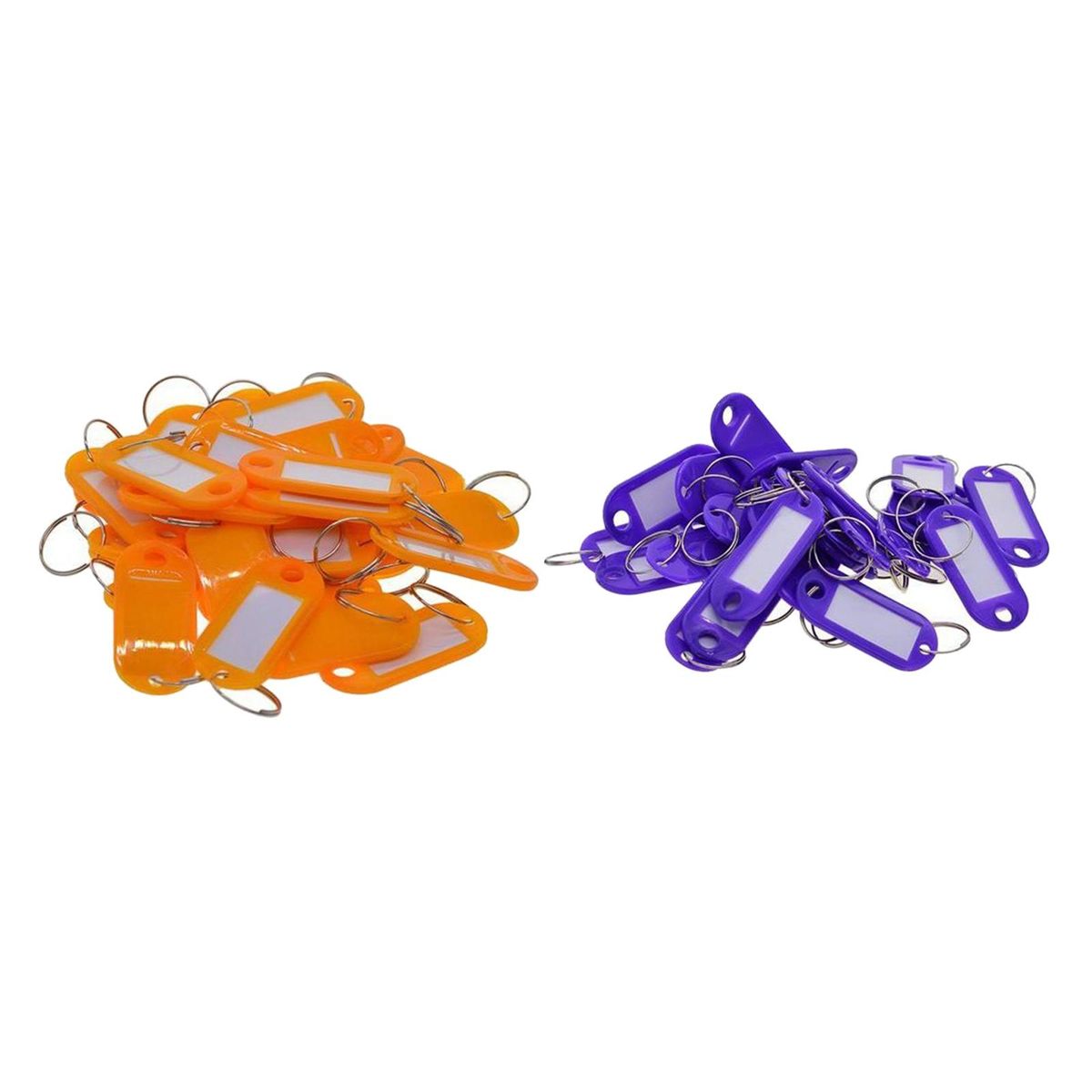 100x Key Tags Metal Rings Id Card Name Label Key Identifiers W/ Split