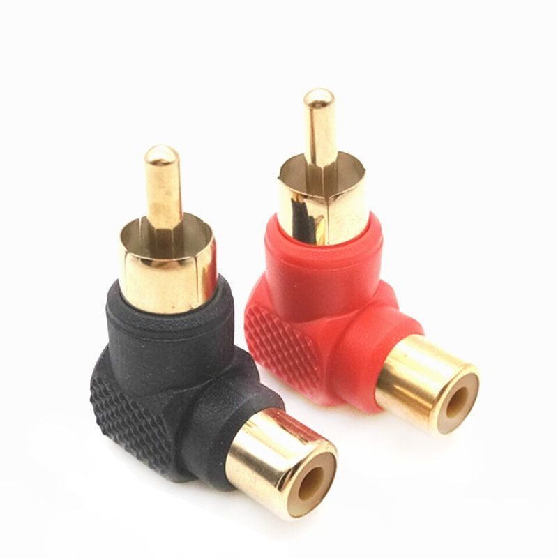 20 PCS / 10 Pairs L-shaped Lotus RCA Right Angle Elbow RCA Male To Female Audio Adapter(Multicolour)
