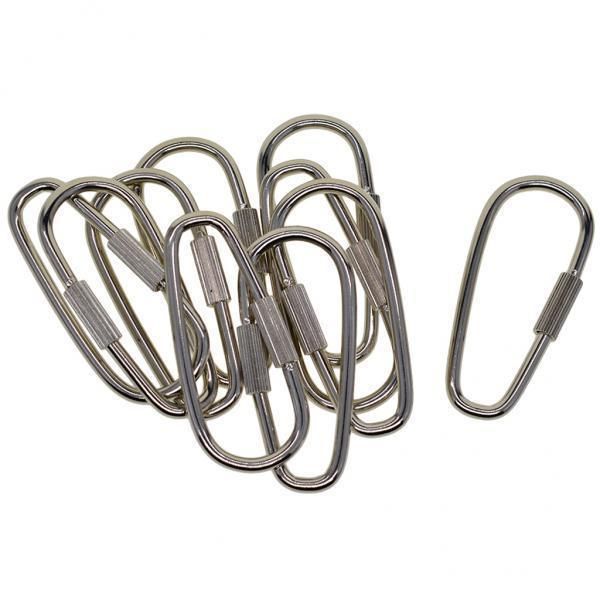2x 10pcs Carabiner Keychain Clip Hook Screw Locking Buckle