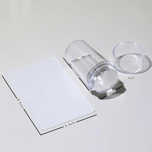 Transparent Nail Stamper With Scraper Jelly Silicone Stamp For Nail Art