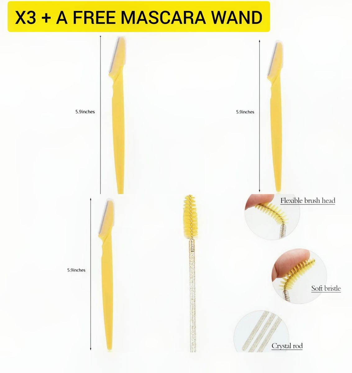 Eyebrows Razor Shaper X3 + A Free Mascara Wand