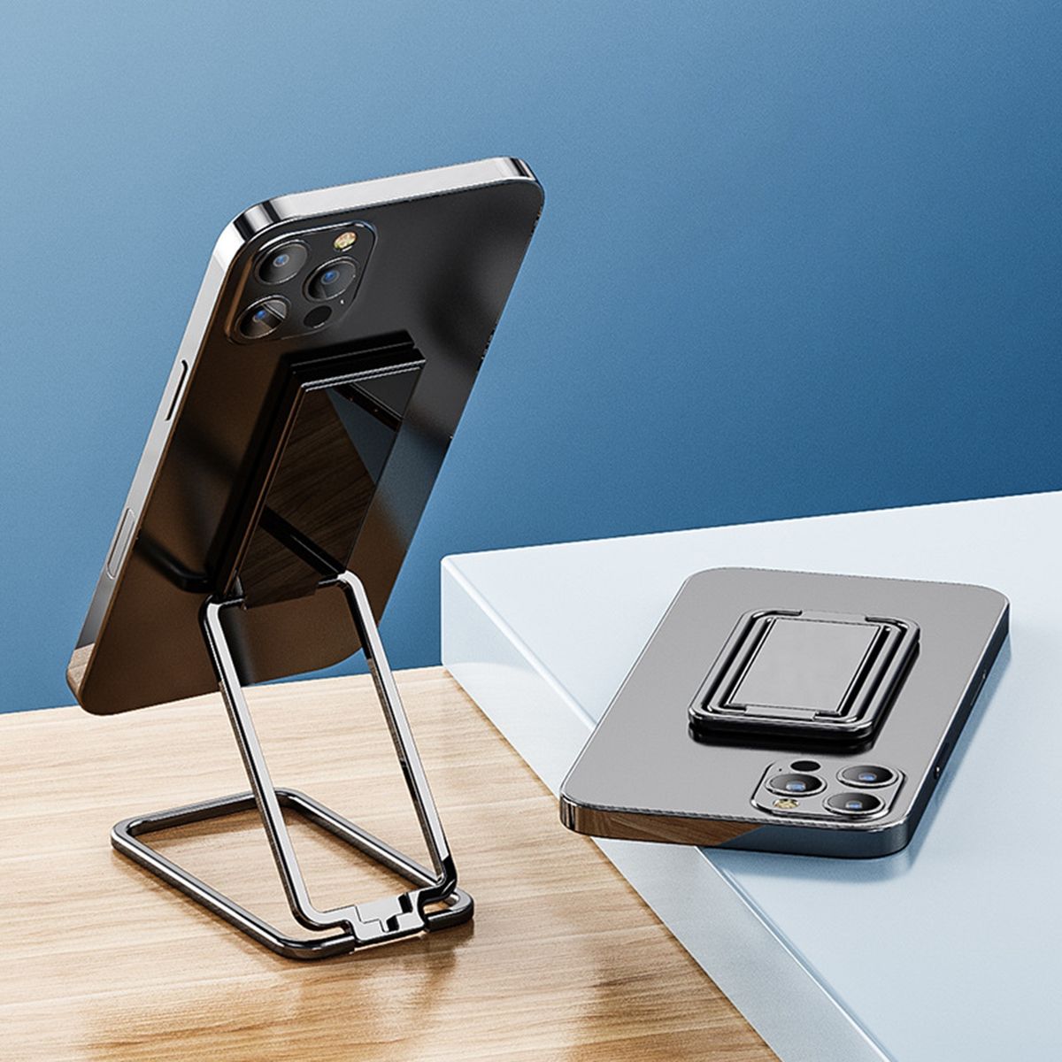Phone Rack Cell Phone Tablet Desk Magnetic Stand Holder Black