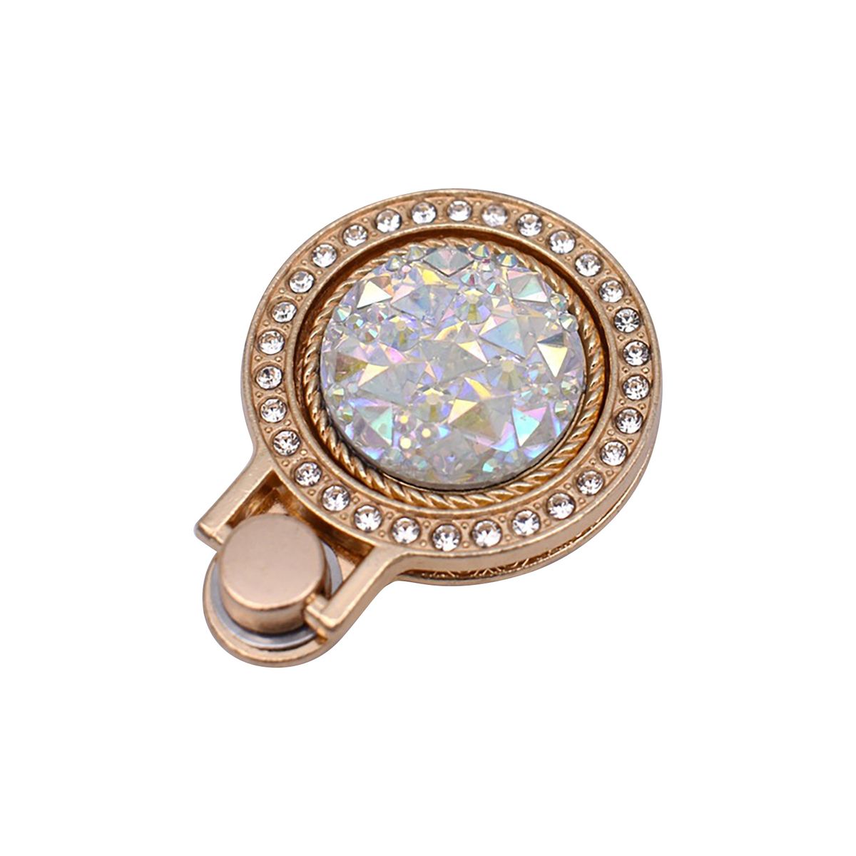 Phone Grip Stand   Rhinestone Pocket Watch Golden