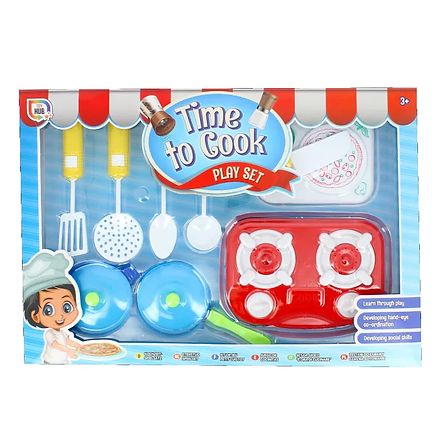 Time To Cook Play Set 10 Pieces, Multicolor- Toy Hub