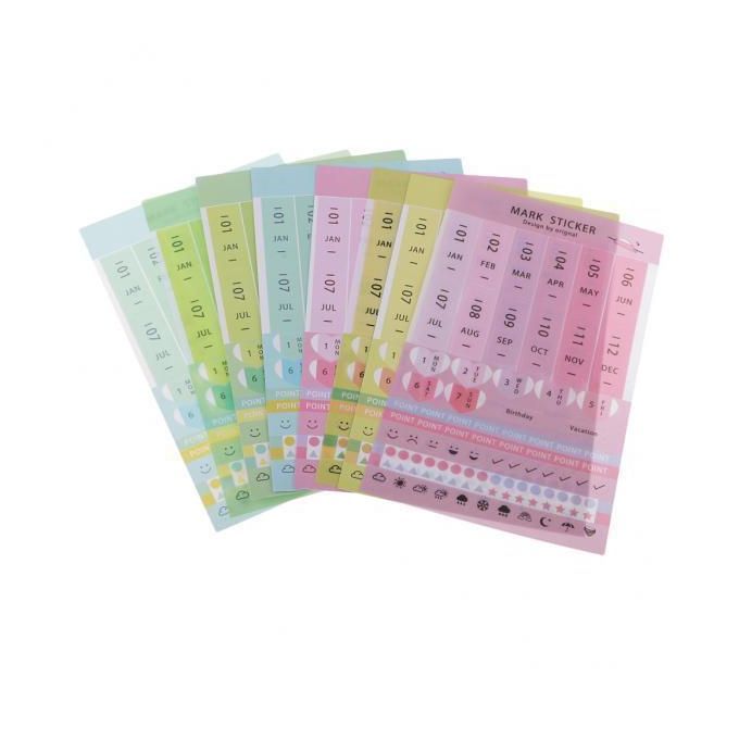 2X 8pcs Mix Index Tabs Reminder Stickers Calendar Monthly Index