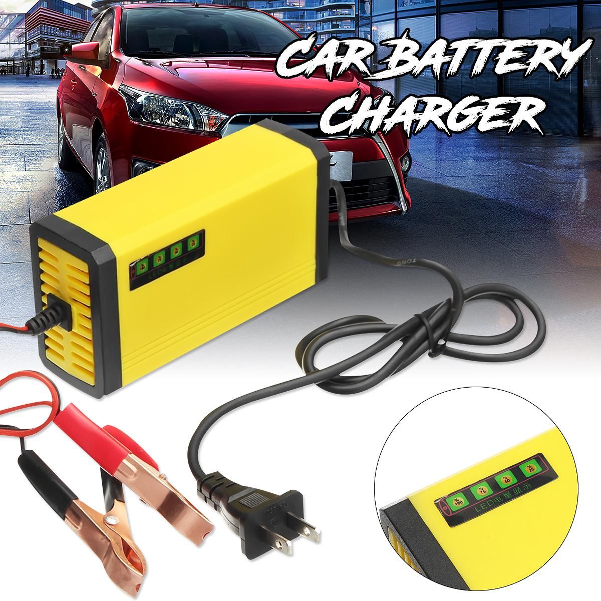 Car Charger 12V 2AH-20AH Motorcycle Smart Automatic Maintainer Trickle 220V European Gauge Plug