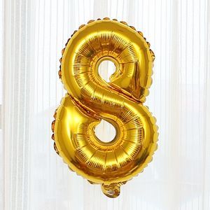 Birthday Number Ballon - Gold - 8