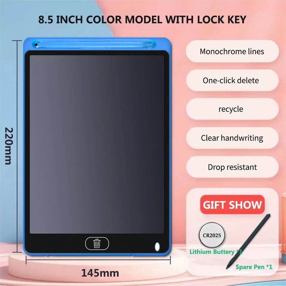 8.5-Inch LCD Electronic Tablet Erasable Writing Pads For Kid