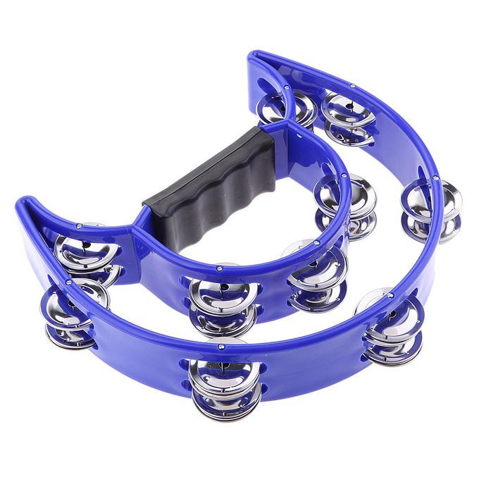 Blue Hand Percussion Handbell Tambourine Kids Musical Toy Blue