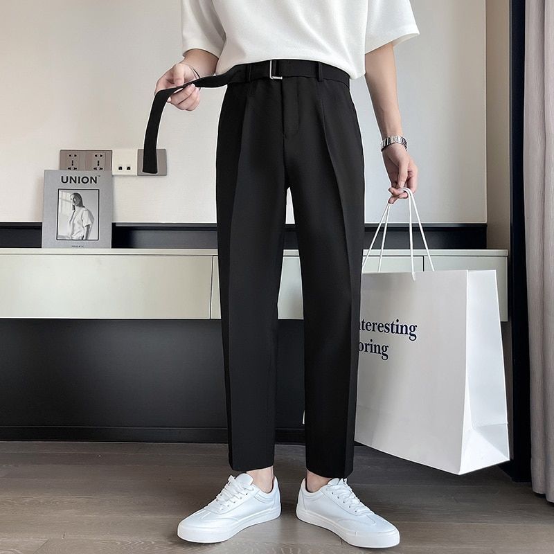 /Grey/Black Suit Pants Men Slim Fashion Social Mens Dress Pants Korean Loose