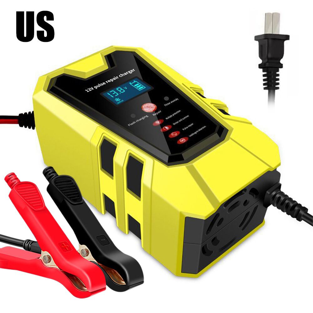 Intelligent Car Battery Charger 12V/6A Automatic Pulse Repair With LCD Display For 2Ah-100Ah