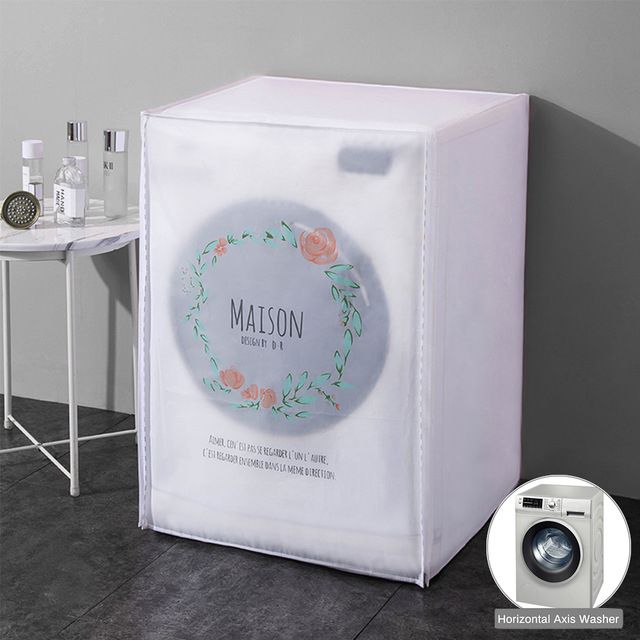 PEVA Washing Machine Cover Roller Top Dust Protection Cover