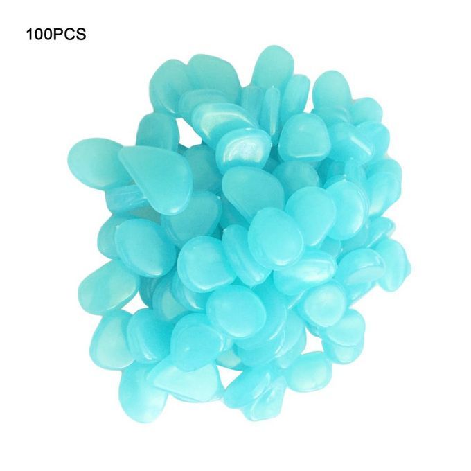 100pcs/pack Glow Pebbles Stone Fish Tank Garden Decoration Glowing In The Dark