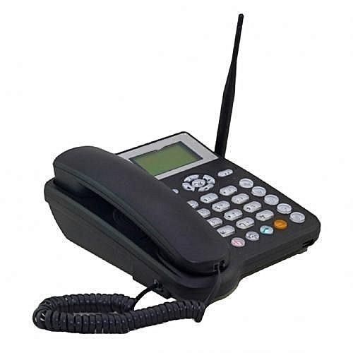ETS5623 Sim Card GSM Desktop Phone. Wide Screen, Black.