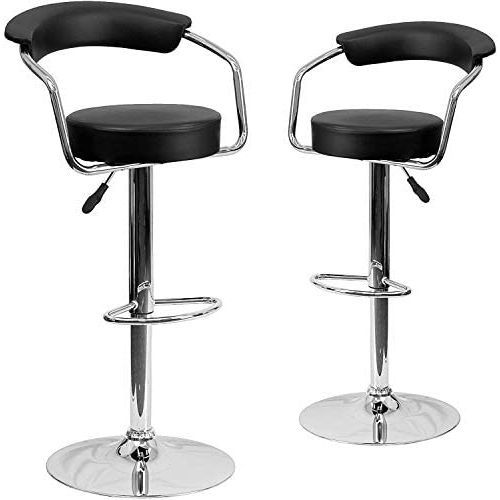 Adjustable 360° Set Of 2 Bar Stool-Black