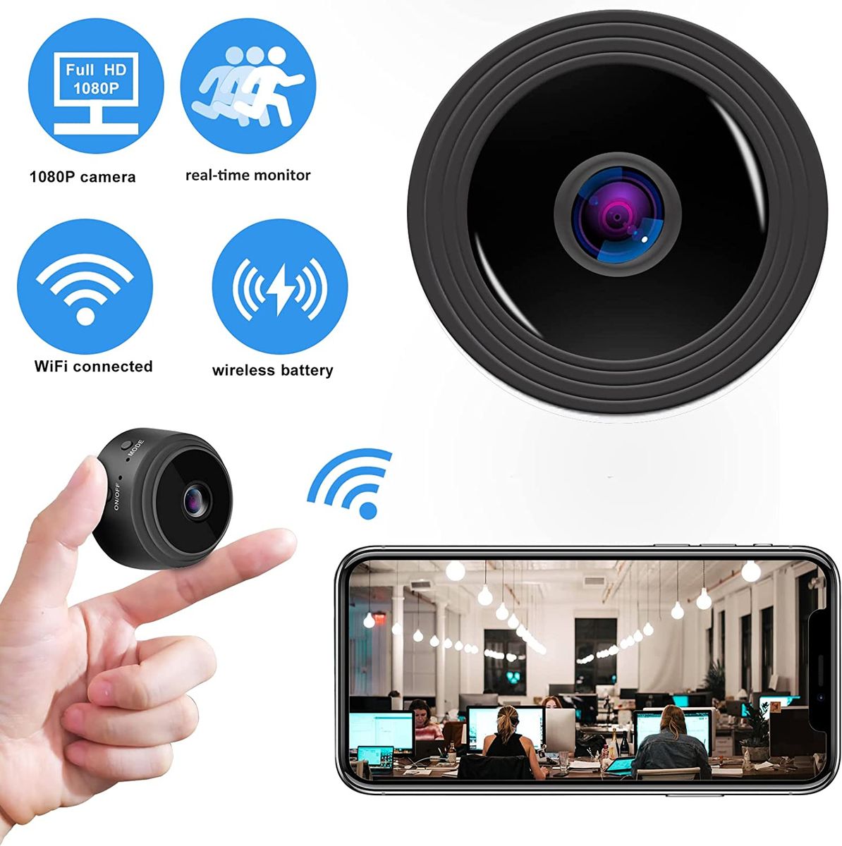 Mini Spy Portable HD Wifi Video Monitoring Rechargeable CAM