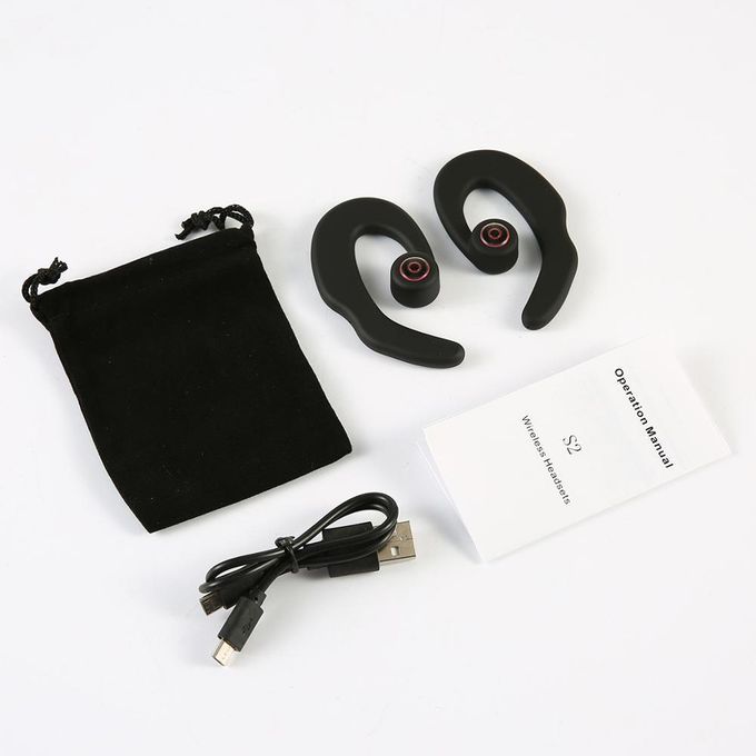 2pcs A Pair Bluetooth Headphone Wireless Headset Bone Conduction Hook Earphone Sports Earpiece With