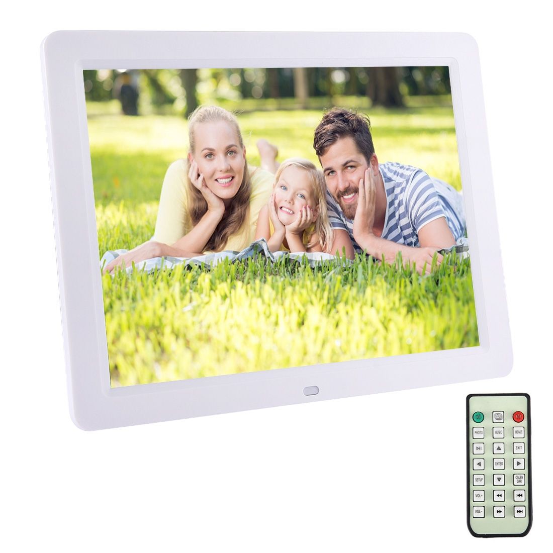 12.0 Inch Digital Picture Frame With Remote Control Support SD / MMC / MS Card And USB , White (1200)(White)