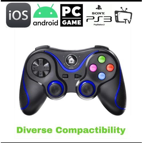 Wireless Mobile Game Controller Pad Bluetooth Phone Gamepad Joystick Game Handle With Retractable Phone Holder Clip Compatible For Android /iOS Smartphone