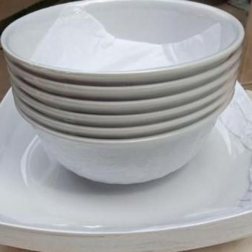 Big 12 Pieces UNBREAKABLE CERAMIC ROUND And FLATES PLATES