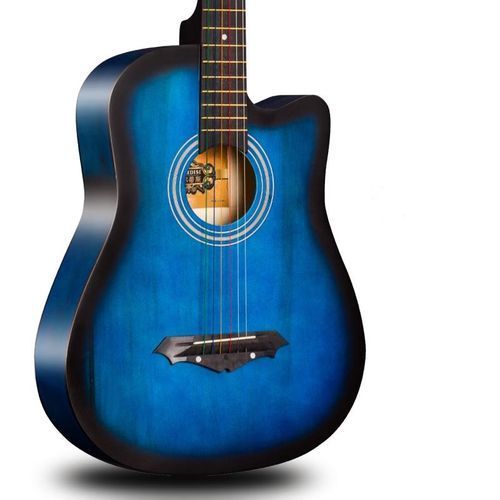 Acoustic Box Guitar With Capo, Bag And Strap - Blue