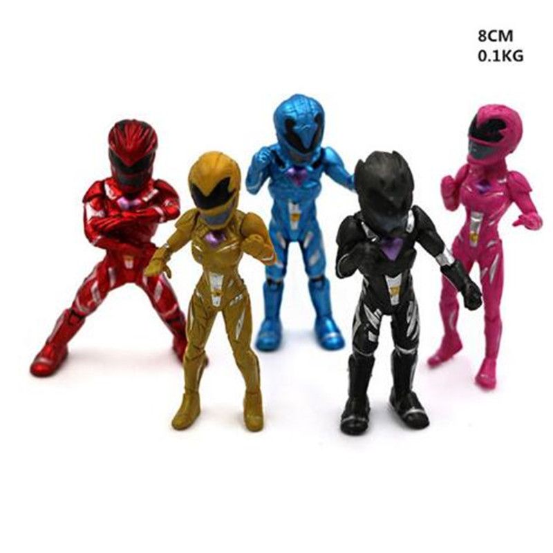 5pcs Aime Mighty Power Morphin Dinosaur Team Rangers ET