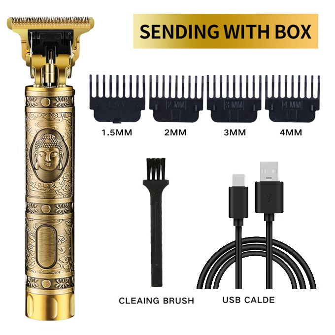 Rechargeable Vintage Hair Clipper - Gold