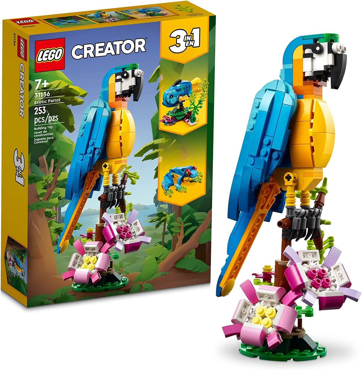 Creator 3in1 Exotic Parrot Frog Fish 31136 (253 Pieces)