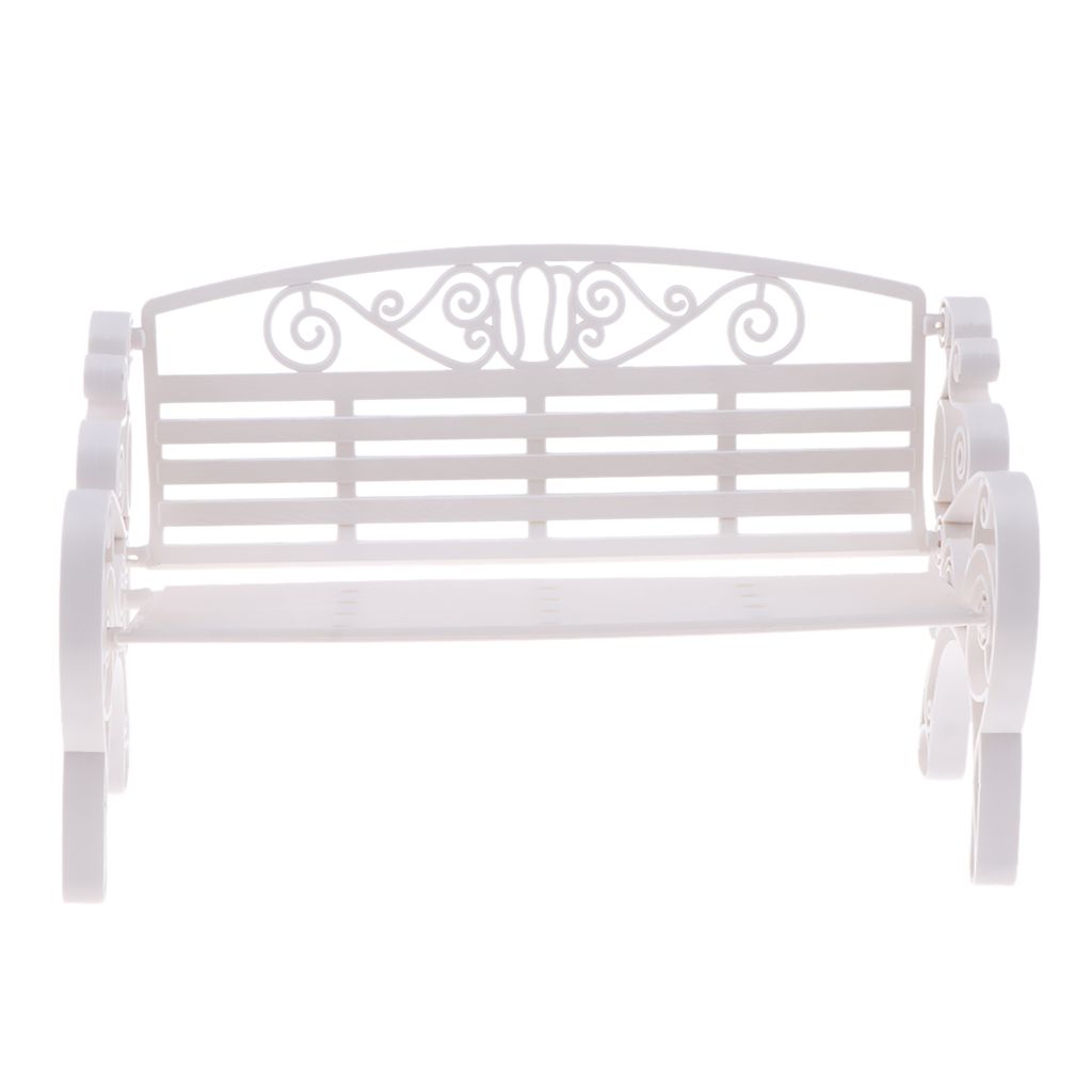 Living Room Long Chair Garden Bench Park Bench Model For 1/6 White
