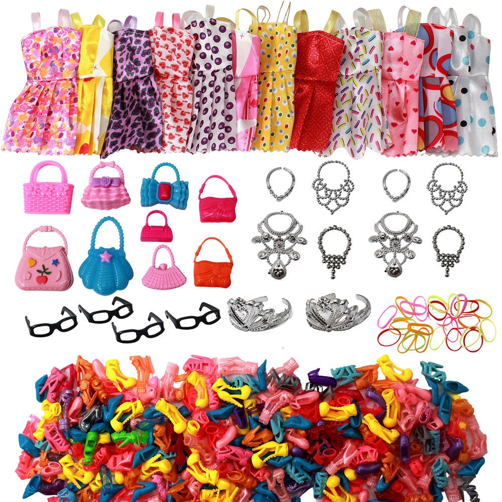 NEW 1 Set Clothes For Barbie Doll Shoes Boots Mini Dress