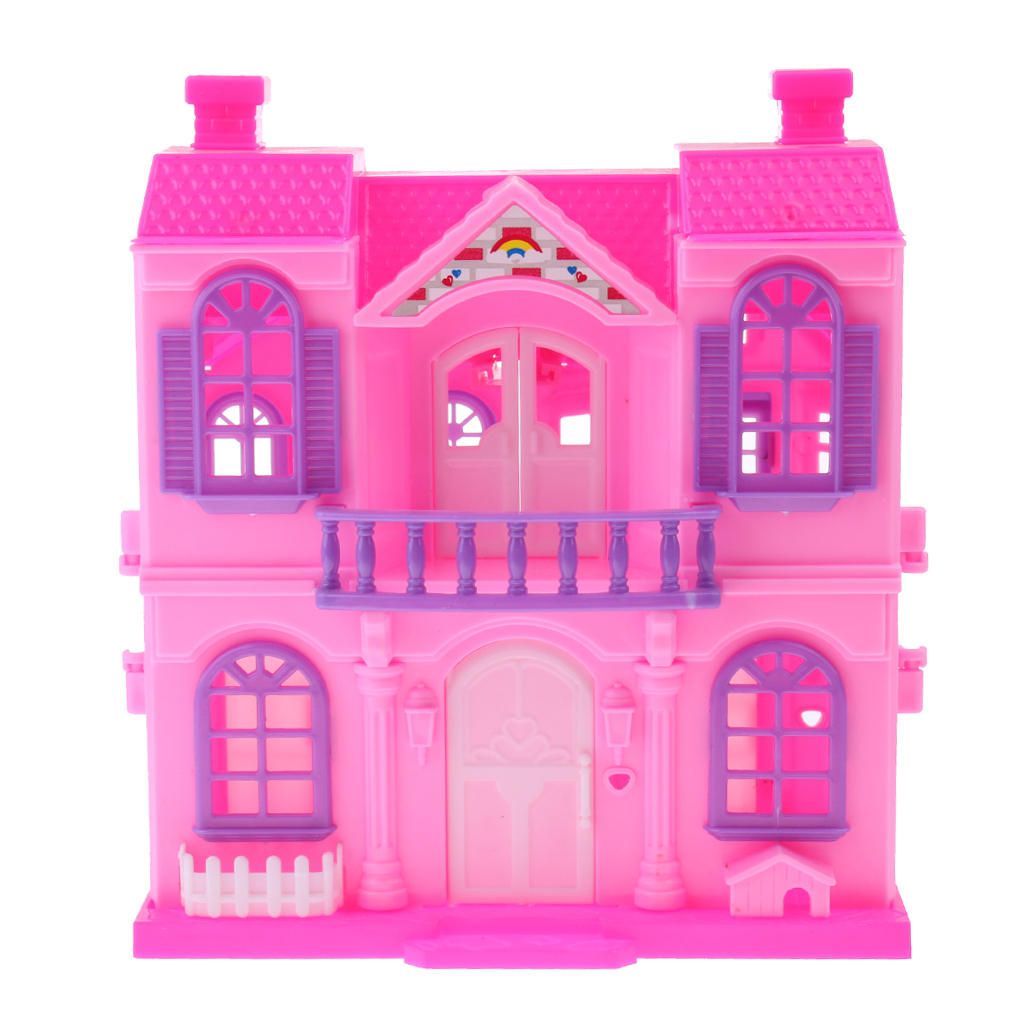 2 Storey Doll Mini Villa Dream House For  Doll Kids Pretend Play Toy
