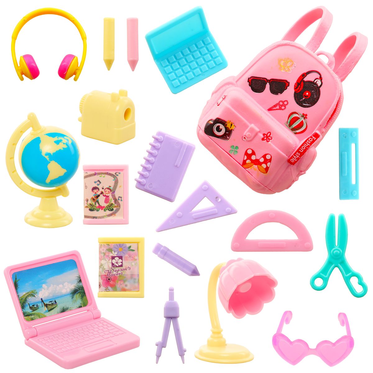 Kawaii Miniature Dollhouse Study Accessories For Barbie 18