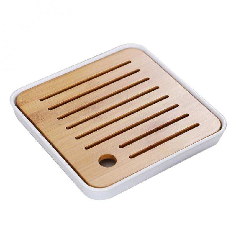 Lovoski Bamboo Chinese Gongfu Tea Ceremony Table Serving Tray White S