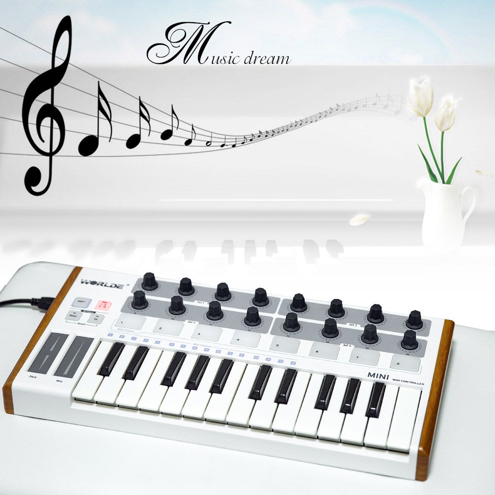 Worlde Ultra-Portable Mini Professional 25-Key USB MIDI.