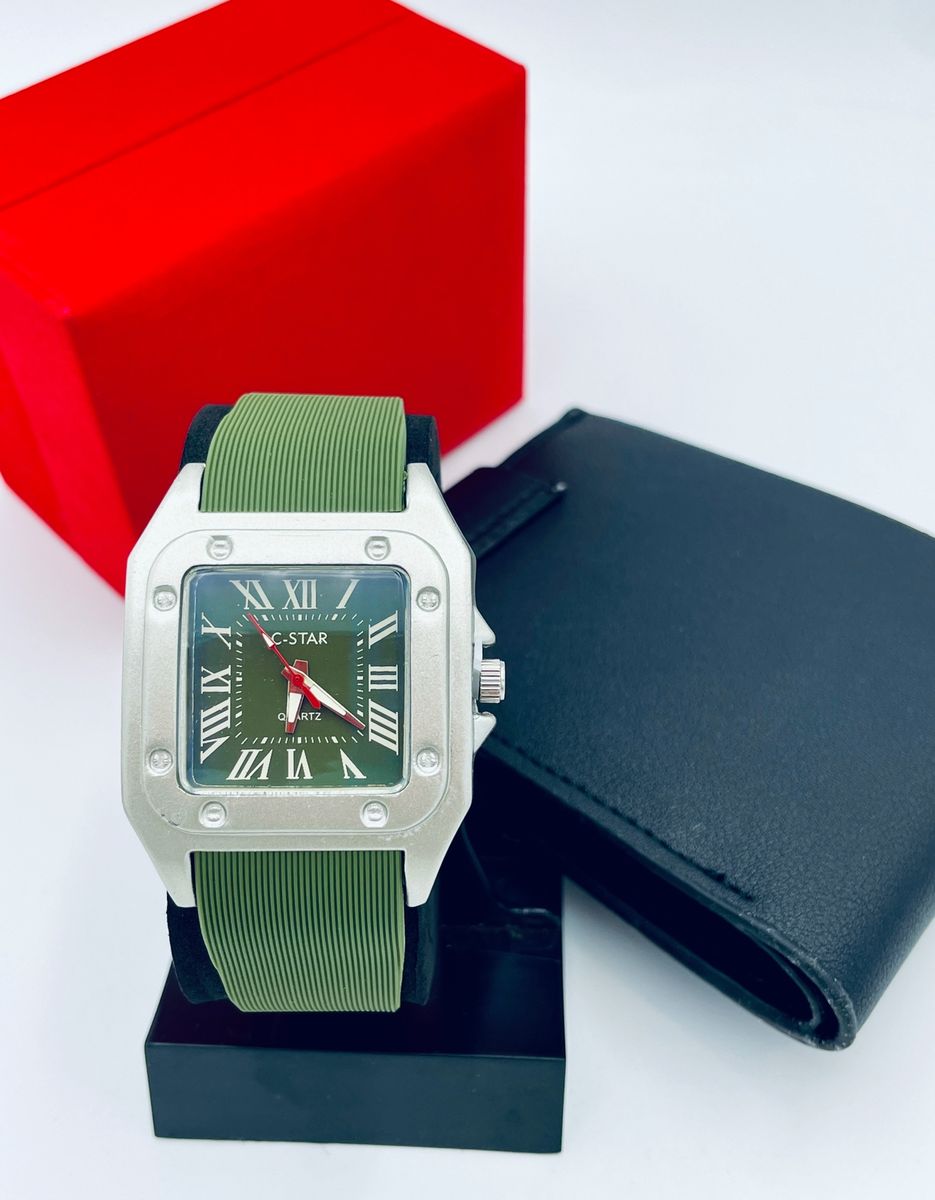 BUSINESS MENS WRISTWATCH  WITH LEATHER WALLET