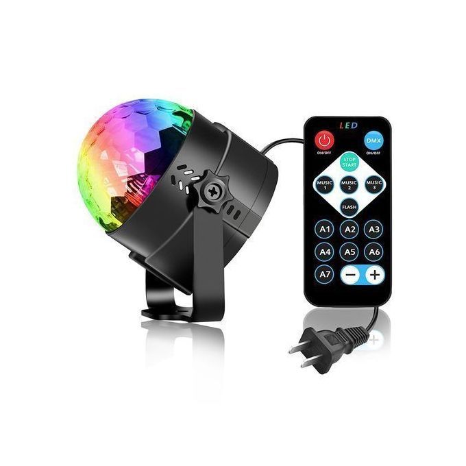 Sound Activated Rotating Disco Ball Party Lights Strobe Light 3W RGB LED Stage Lights