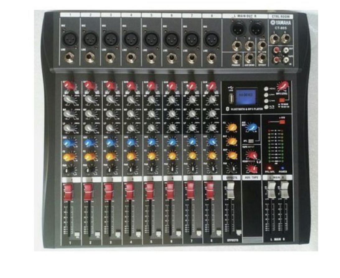 8 Channel Mixer With Bluetooth, Effect And USB