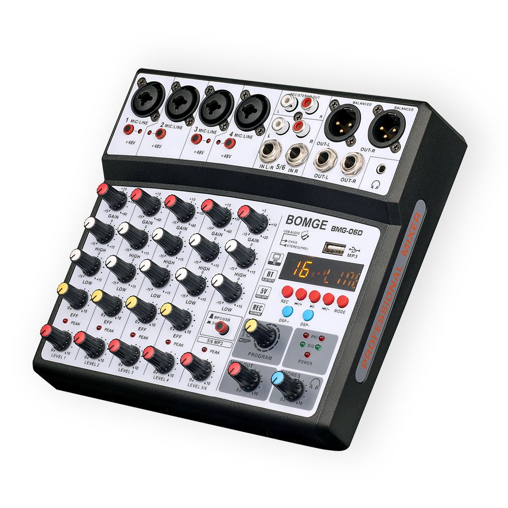 6 Channel Audio Mixer For PC Bluetooth