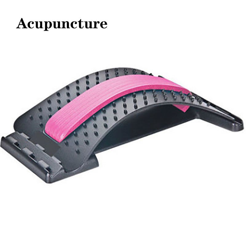 Multi-Level Adjustable Back Magnetotherapy Massager Stretcher Waist Neck Fitness-Red