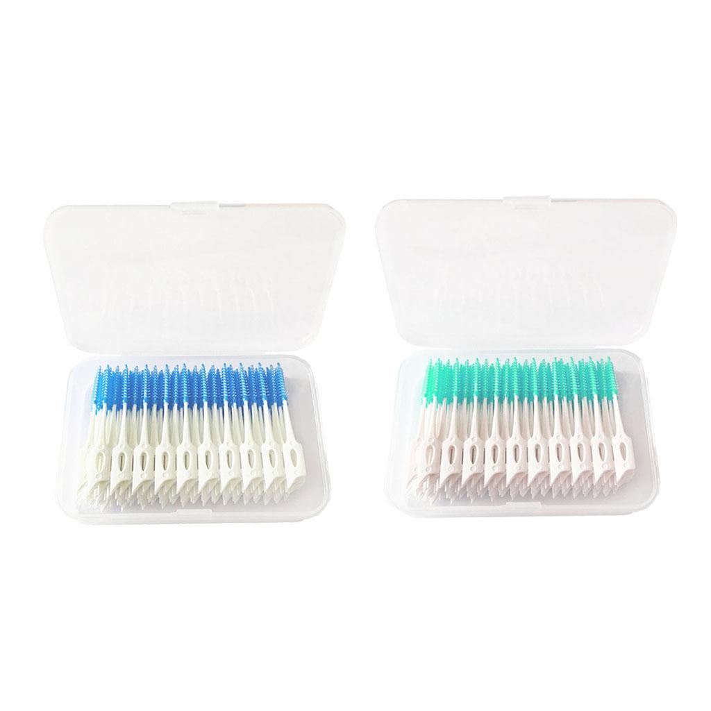 160 Pcs Dental Interdental Brush Tooth Pick Flosser 160Pcs Green 8.5CM
