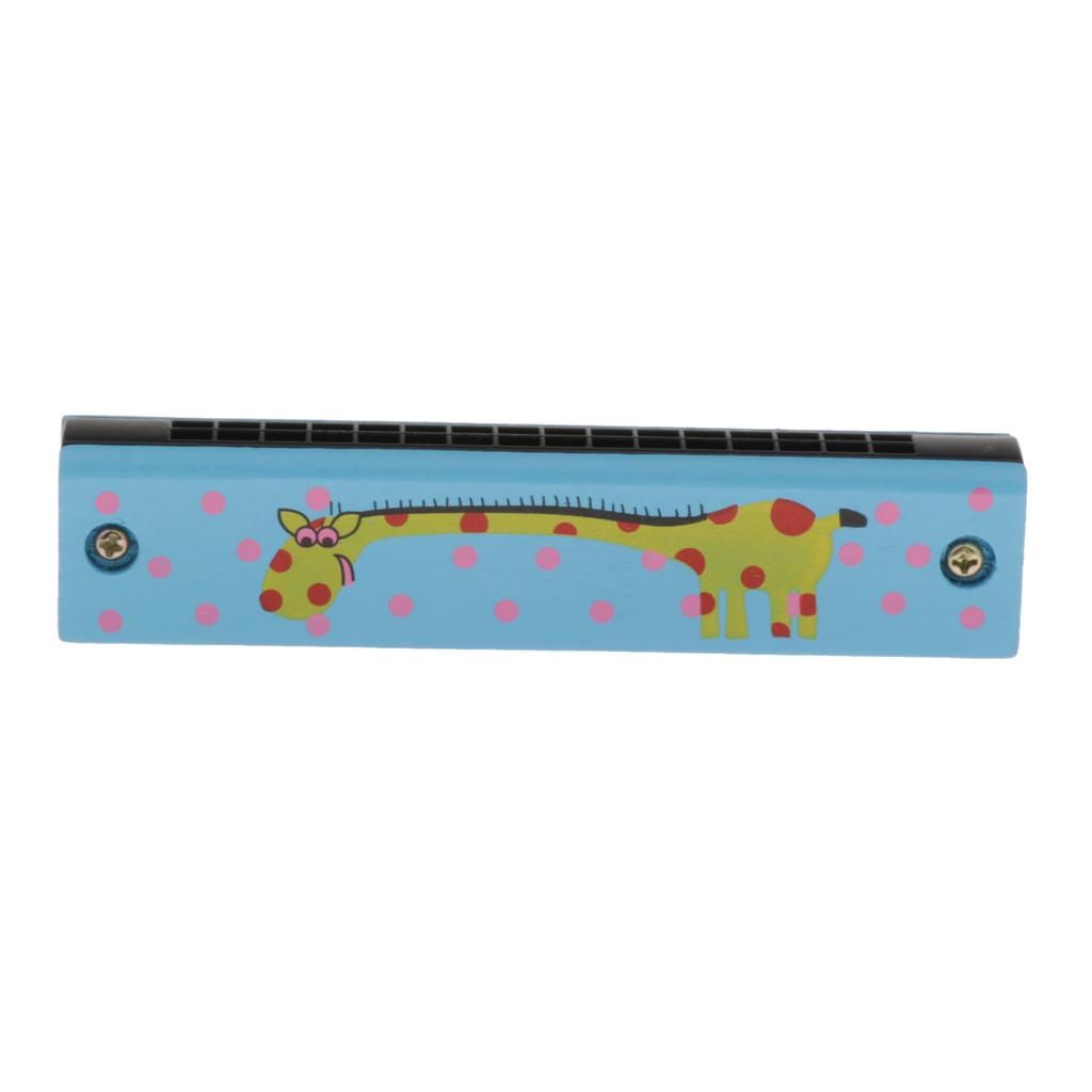 Wooden Cartoon Harmonicas Double-row Mouth Organ Mini Learning Toy