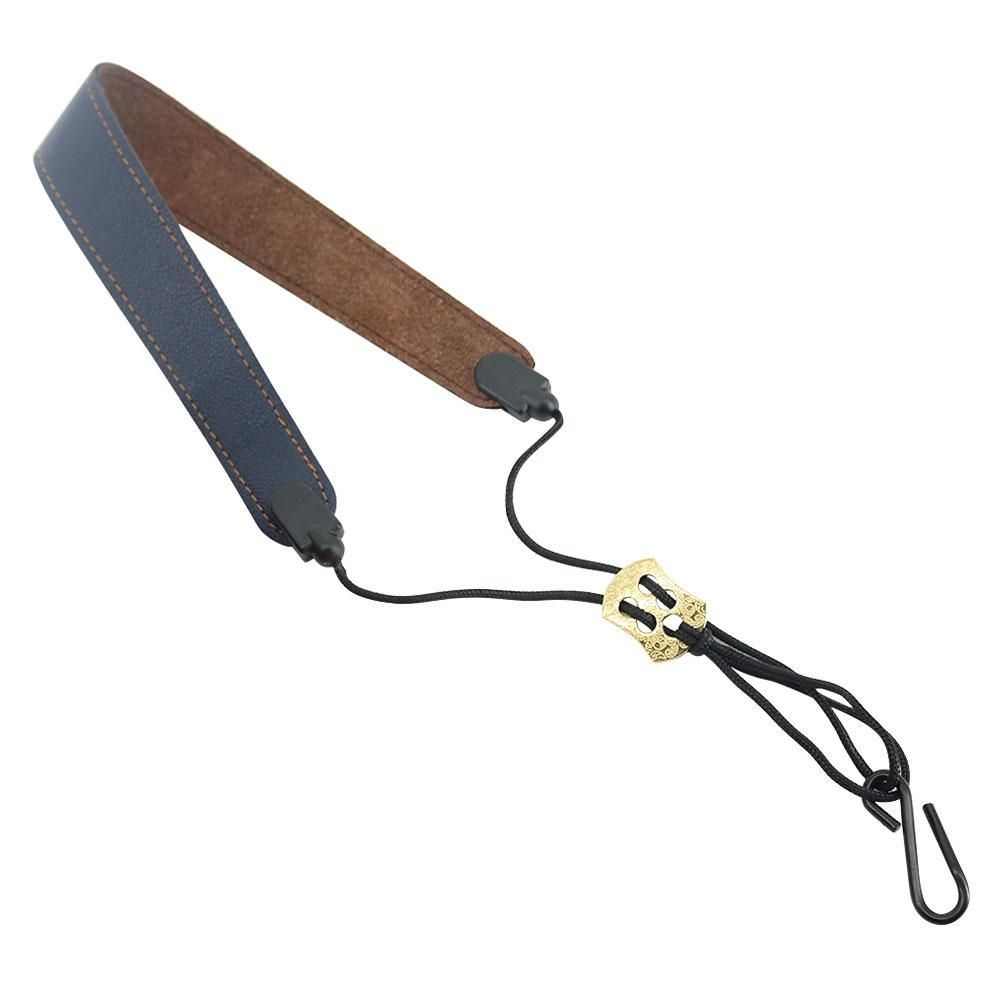 Adjustable Saxophone Neck Strap PU Leather Sax Strap Metal Hook for Tenor/ Soprano/ Alto Saxophones