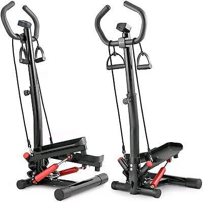 Standing Fitness Stepper With Handle And Two Resistant Band