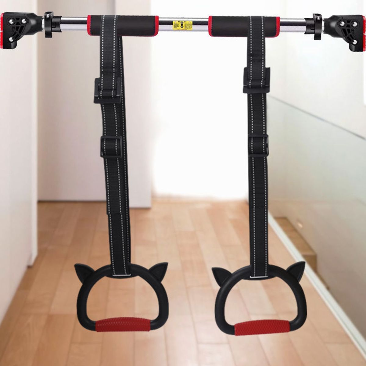 2Pcs Fitness Rings Training Bar Children Gymnastics Rings Red