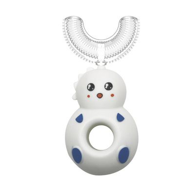 360° Baby U-shaped Toothbrush Children Doughnut Manual Toothbrush Kids Silicon Safety Manual Teeth Tooth Brush Cartoon Pattern 2-6 Years Old