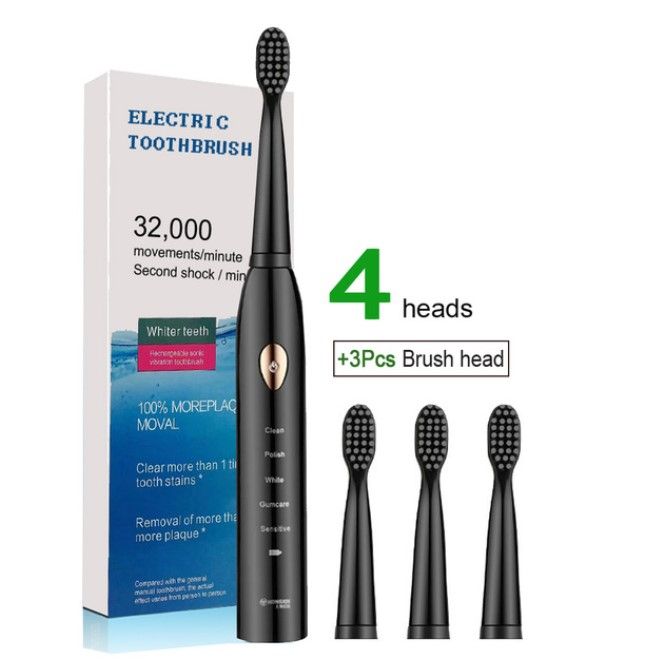 Electric Toothbrushes Smart Timer White-ning IPX7 With 3 Brush Heads