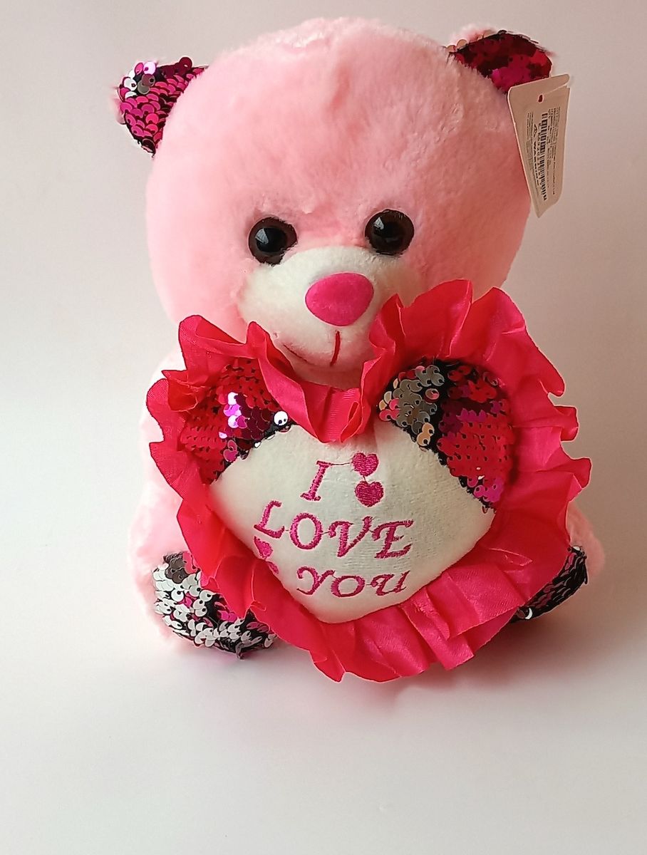 25cm Pink Valentine Teddy Bear With Heart