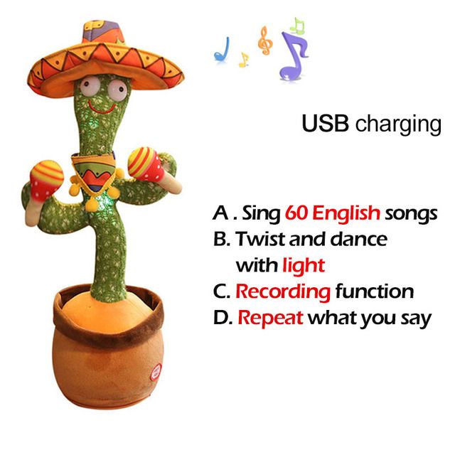 Talking Toy Dancing Cactus Speak Talk Record Repeat Toy