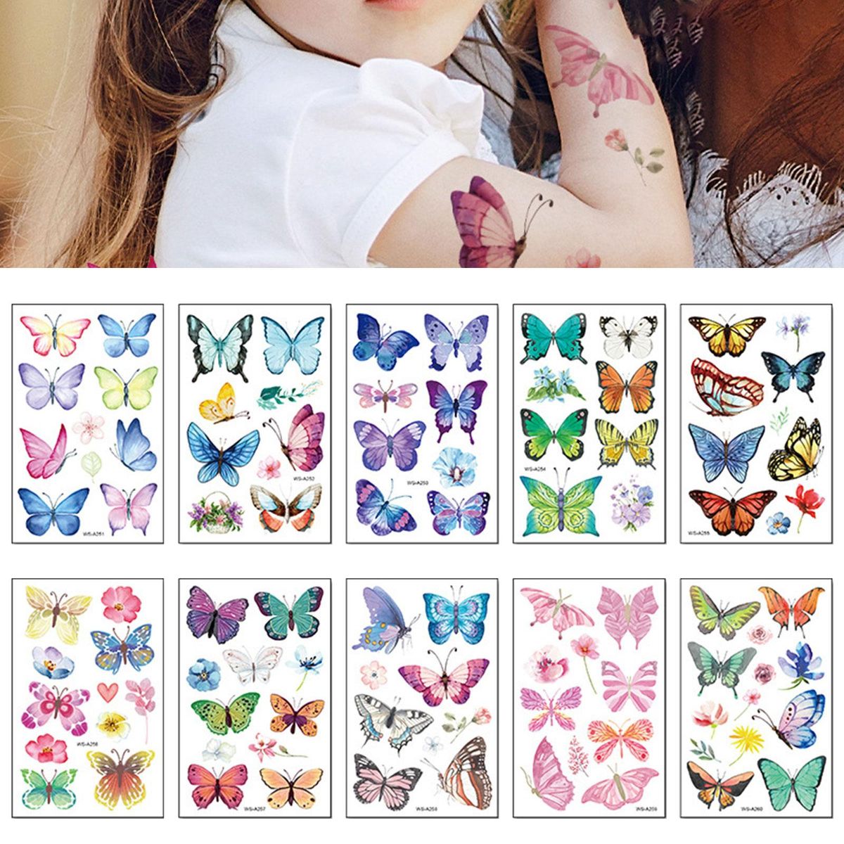 10x Butterfly Temporary Butterfly Stickers Waterproof For