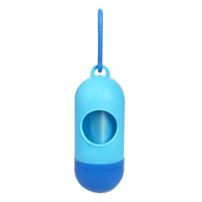 Refiilable Pet Poop Bag Carrier Dispenser With 1 Rolls Blue Dark Blue